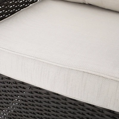 Avondale 3pc All-Weather Wicker Patio Chair Set w/ Fire Pit - Dark Brown - Christopher Knight Home