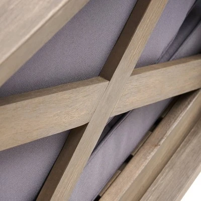 7pc Brava Acacia Patio Sectional Sofa Set with Fire Pit Gray - Christopher Knight Home