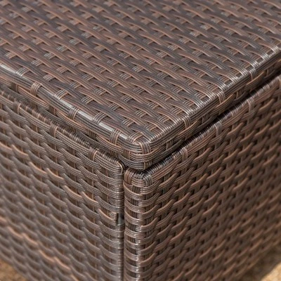 Puerta 6pc Wicker L-Shaped Sectional Sofa Set - Dark Brown - Christopher Knight Home