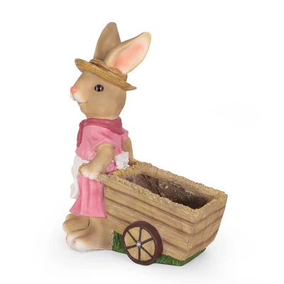 Christopher Knight Home 22" Wide Wallen Concrete Outdoor Novelty Rabbit Planter Pink/Brown