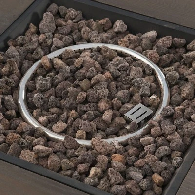 Venti 5pc Wicker Swivel Club Chairs and Fire Pit - Dark Brown/Beige - Christopher Knight Home