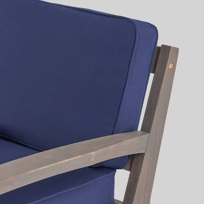 2pk Grenada Club Patio Chairs with Sunbrella Cushions Blue/Gray - Christopher Knight Home