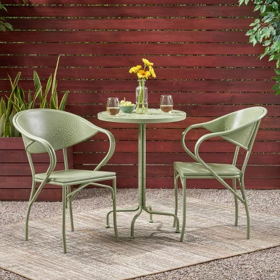Palm Desert 3pc Iron Modern Bistro Set - Christopher Knight Home