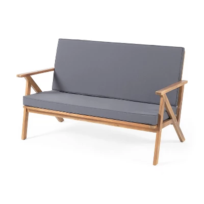 Panama 4pc Acacia Wood Patio Chair Set - Teak Finish - Christopher Knight Home