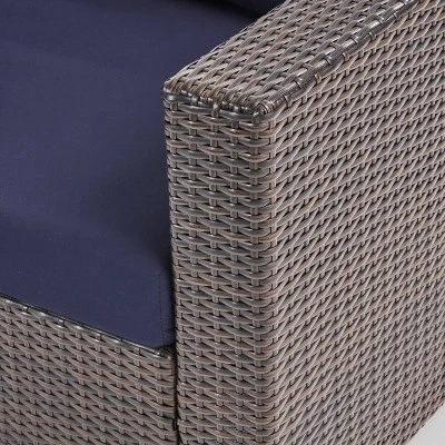 10pc Santa Rosa Wicker Patio Seating Sectional Set with Sunbrella Cushions Brown - Christopher Knight Home