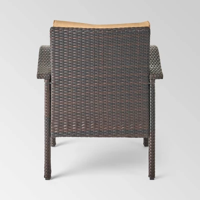 Kahala 5pc Wicker Chat Set with Fire Table - Christopher Knight Home