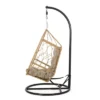 Allegra Outdoor Wicker Hanging Chair With Stand - Light Brown/Tan - Christopher Knight Home