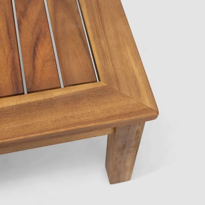 Santa Ana 4pc Acacia Wood Chat Set Teak/Dark Teal - Christopher Knight Home