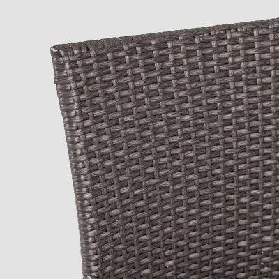 Jefferson 9pc Wood and Wicker Dining Set - Light Gray/Gray - Christopher Knight Home