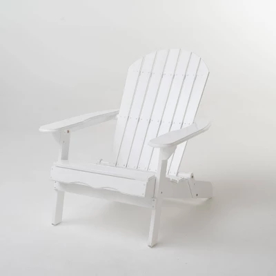 Malibu 2pk Acacia Wood Adirondack Chairs - White/Gray - Christopher Knight Home