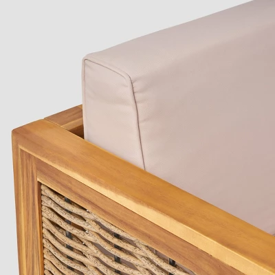 Linwood 3pc Wood and Wicker Sectional Sofa Set - Christopher Knight Home