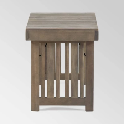 Kyoto Acacia Wood Folding Side Table - Gray - Christopher Knight Home
