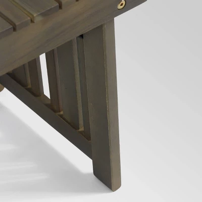 Kyoto Acacia Wood Folding Side Table - Gray - Christopher Knight Home