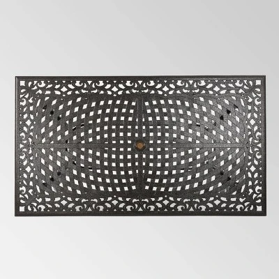 Phoenix Rectangle Cast Aluminum Table - Hammered Bronze - Christopher Knight Home