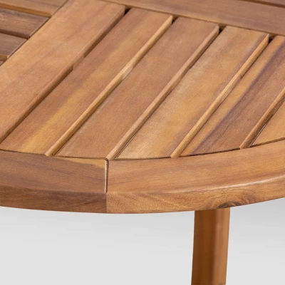 Ellie 3pc Acacia Wood Wicker Bistro Set - Brown/Beige - Christopher Knight Home