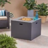 Aidan Outdoor Square Lightweight Concrete Gas Burning Fire Pit - Dark Gray - Christopher Knight Home