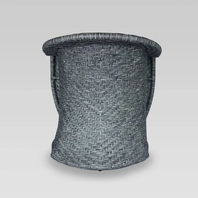 Larchmont Wicker Swivel Chair - Mixed Black/Dark Gray - Christopher Knight Home