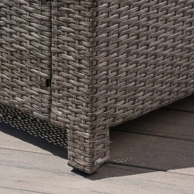 Puerta Wicker Loveseat Gray/Black - Christopher Knight Home