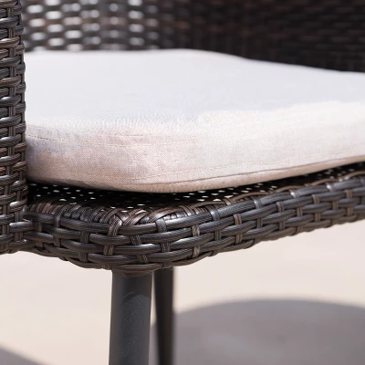 Iona 3pc Wicker Chat Set - Multibrown/Beige - Christopher Knight Home