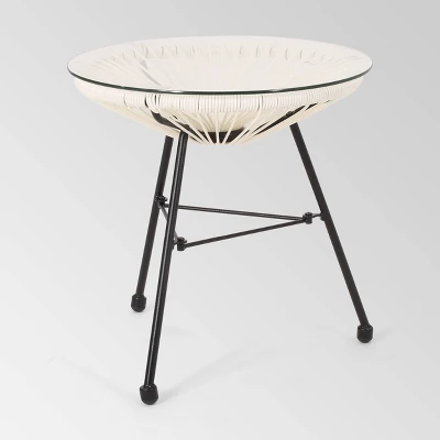 Nusa Faux Rattan Modern Side Table - Christopher Knight Home