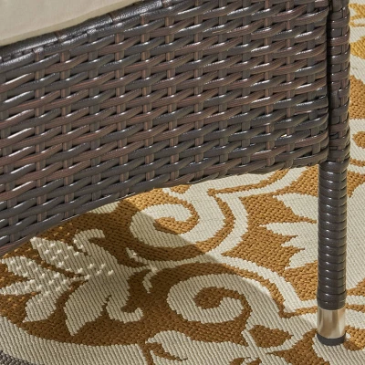 Nadia 7pc Wood & Wicker Expandable Patio Dining Set - Natural/Brown/Beige - Christopher Knight Home