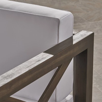 Brava 6pc Acacia Wood Sectional Patio Seating Set - Christopher Knight Home