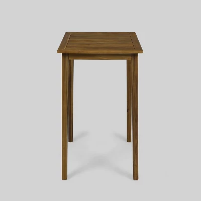 Polaris Acacia Wood Square Bar Table Teak - Christopher Knight Home