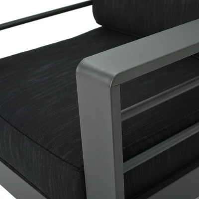 Cape Coral Set of 4 Aluminum Club Chair - Gray/Dark Gray - Christopher Knight Home