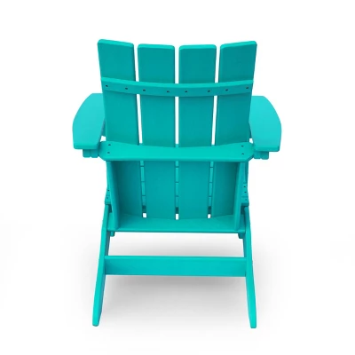 Encino 2pk Resin Contemporary Adirondack Chairs - Teal - Christopher Knight Home