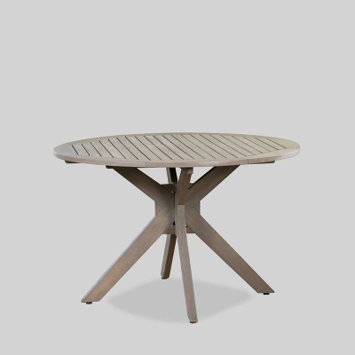 Avoca 5pc Acacia Wood and Wicker Dining Set - Gray - Christopher Knight Home