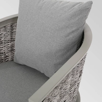 Pebble 3pc Wicker Boho Chat Set - Gray - Christopher Knight Home