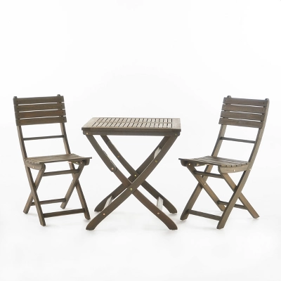 Positano 3pc Acacia Wood Foldable Bistro Set - Christopher Knight Home