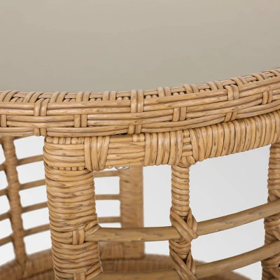 Perkins 3pc Wicker Modern Boho Chat Set - Light Brown - Christopher Knight Home