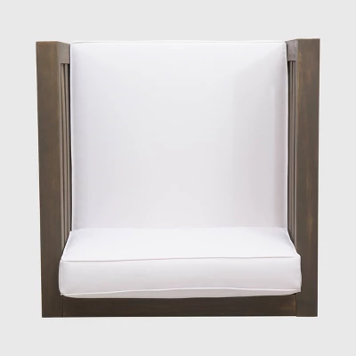 Oana Acacia Wood Club Chair - Gray/White - Christopher Knight Home