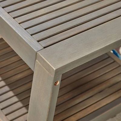 2pc Grenada Acacia Wood Patio Chat Set Gray - Christopher Knight Home