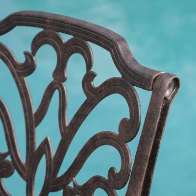 Lola 3pc Cast Aluminum Chat Set - Bronze - Christopher Knight Home