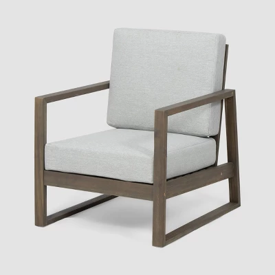 Belgian 4pc Acacia Wood Chat Set - Gray/Light Gray - Christopher Knight Home