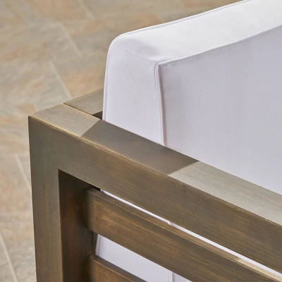 Oana Acacia Wood Club Chair - Gray/White - Christopher Knight Home