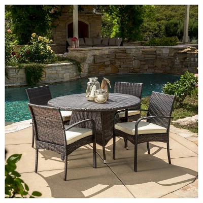 Theodore 5pc Wicker Patio Dining Set - Christopher Knight Home