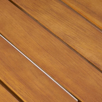 Chilian 3pc Acacia Wood Chair and Table Set - Teak/White - Christopher Knight Home