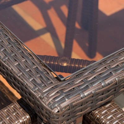 San Pico Square Wicker Dining Table - Multibrown - Christopher Knight Home