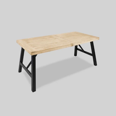 Jacks 6pc Acacia Wood & Wicker Patio Dining Set - Brown - Christopher Knight Home