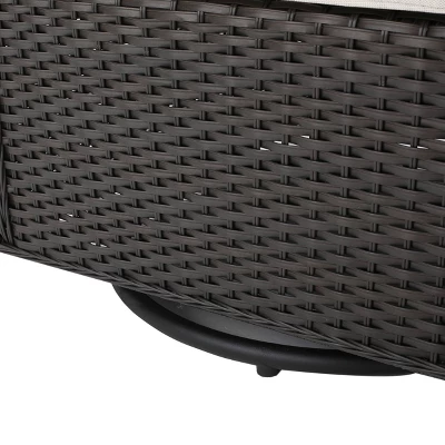 Avondale 3pc All-Weather Wicker Patio Chair Set w/ Fire Pit - Dark Brown - Christopher Knight Home