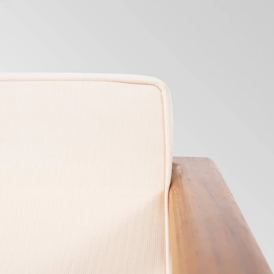 Aston 4pc Acacia Wood Mid-Century Modern Chat Set - Teak/Cream - Christopher Knight Home