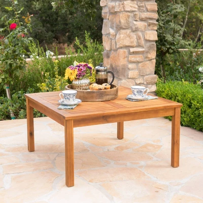 Perla Acacia Wood Coffee Table Brown - Christopher Knight Home