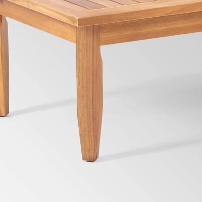 Aston 4pc Acacia Wood Mid-Century Modern Chat Set - Teak/Cream - Christopher Knight Home