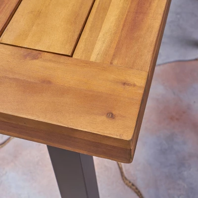 Juniper 7pc Acacia Wood Dining Set - Teak/Blue - Christopher Knight Home