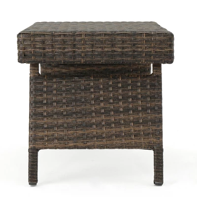 Thira Wicker Adjustable Folding Side Table - Mocha - Christopher Knight Home
