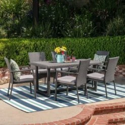 Westley 7pc Wicker Patio Dining Set - Gray - Christopher Knight Home