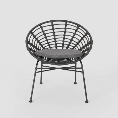 Kingston 3pc Acacia Wood Chat Set - Gray/Dark Gray - Christopher Knight Home